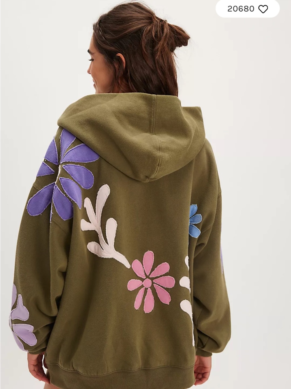 Free People We The Free It's A Vibe Flowers Hoodie NWOT size medium - Picture 3 of 7